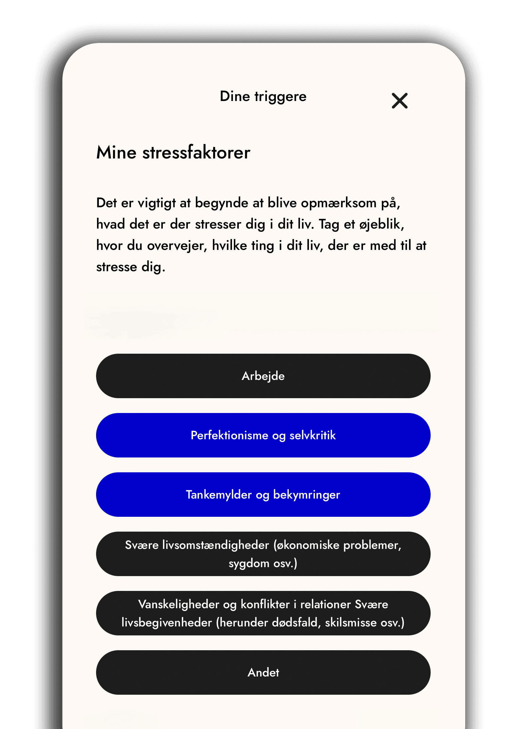 Selvterapi ved brug af en mobil app